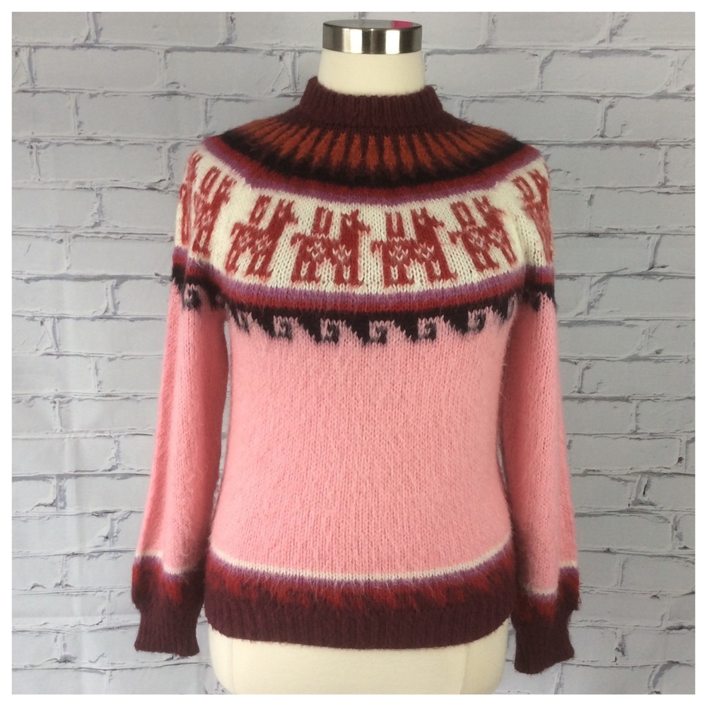 Fair Isle Crew Neck Sweater, Size M/L